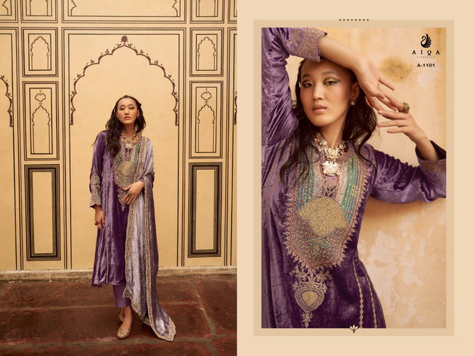 Sitaray By Aiqa Designer Velvet Embroidery Salwar Kameez Wholesale Price In Surat